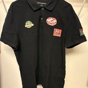 Banana Republic Black Polo with Patches